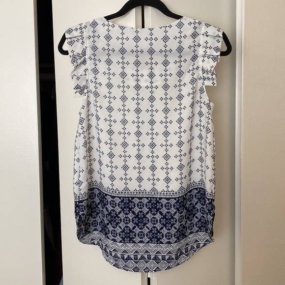 Papaya Blue & White Blouse - Picture 2 of 3